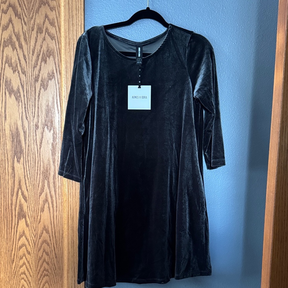 Agnes & Dora Charcoal Velvet Tunic